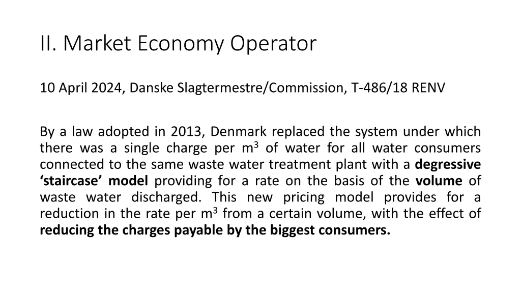 ii market economy operator