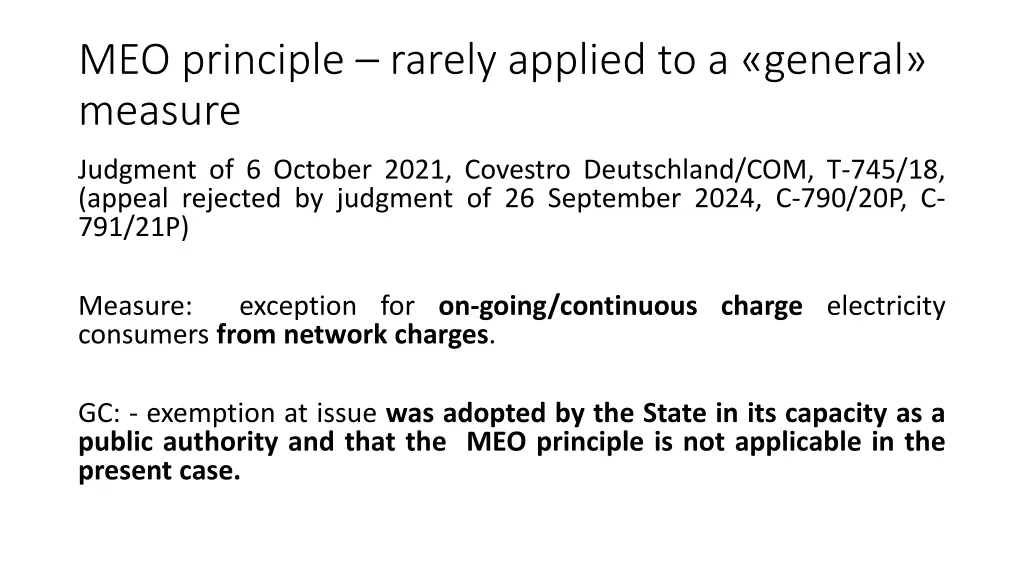 meo principle rarely applied to a general measure