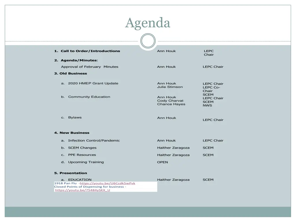 agenda