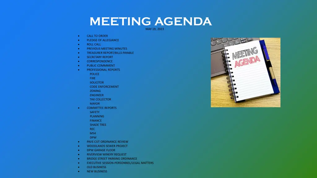 meeting agenda may 19 2023