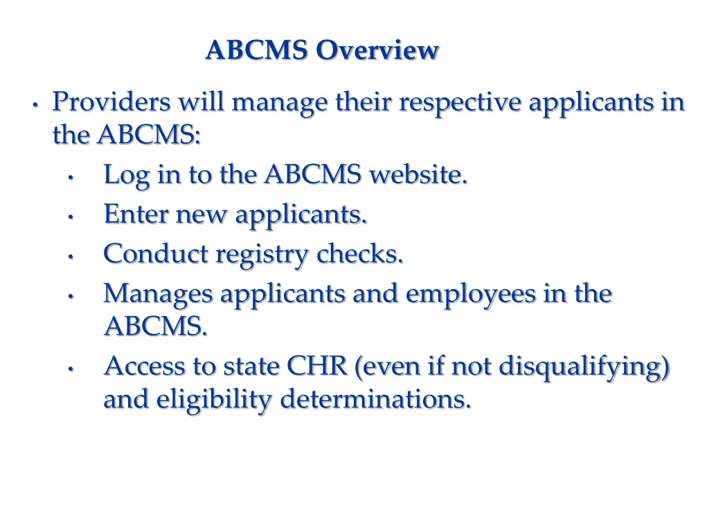 abcms overview