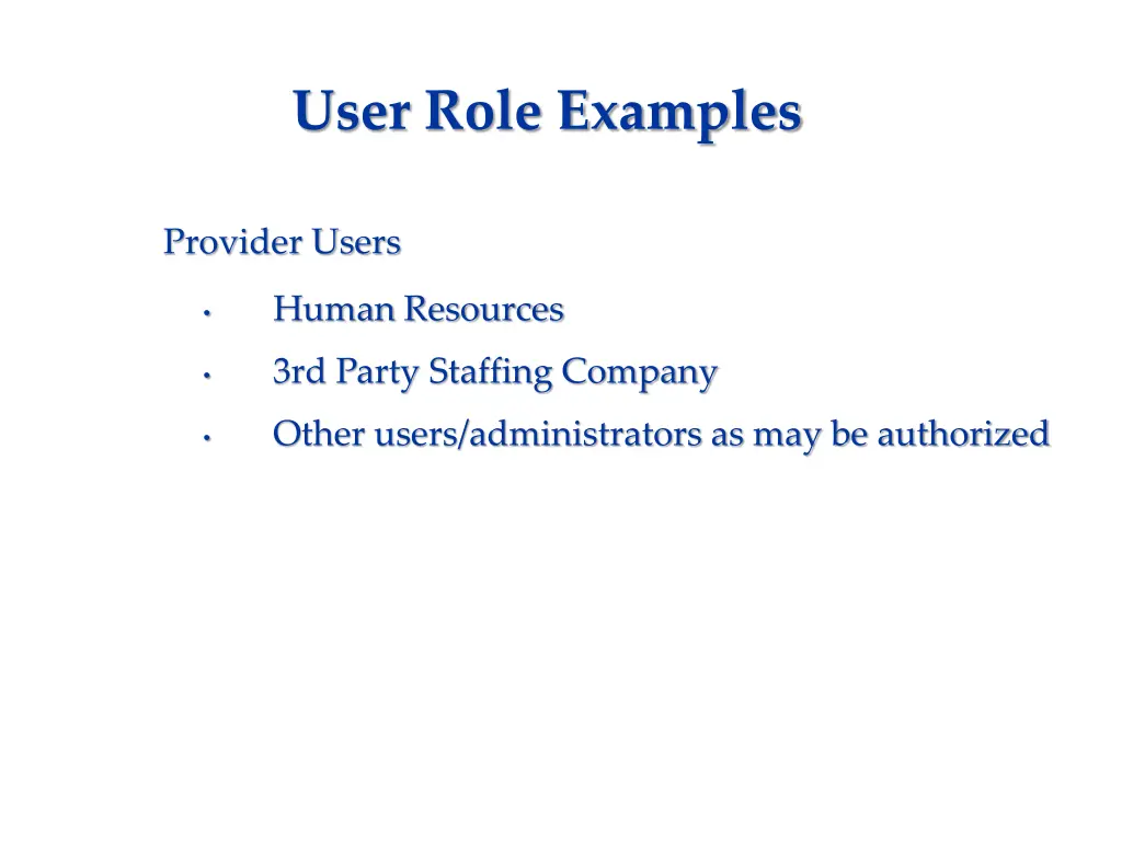 user role examples