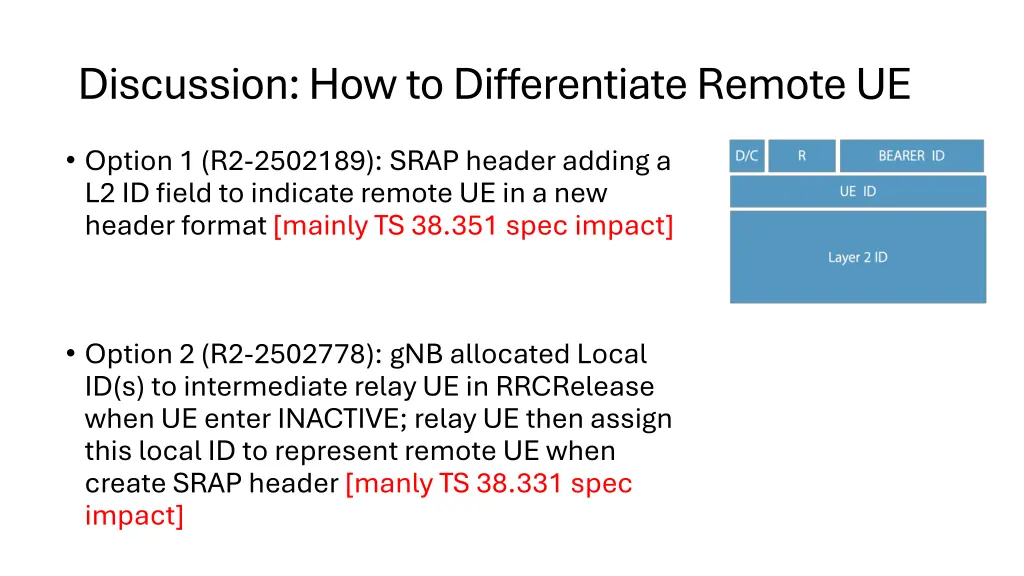 discussion how to differentiate remote ue