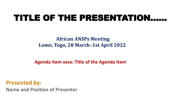 title of the presentation title
