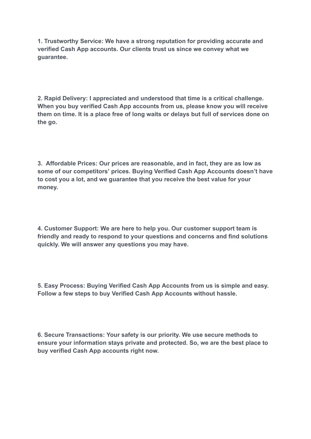 1 trustworthy service we have a strong reputation