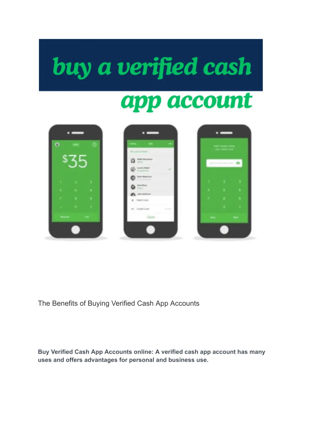 the benefits of buying verified cash app accounts