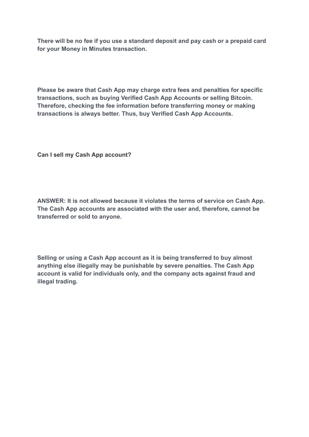 there will be no fee if you use a standard