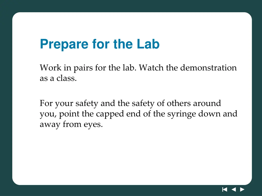 prepare for the lab