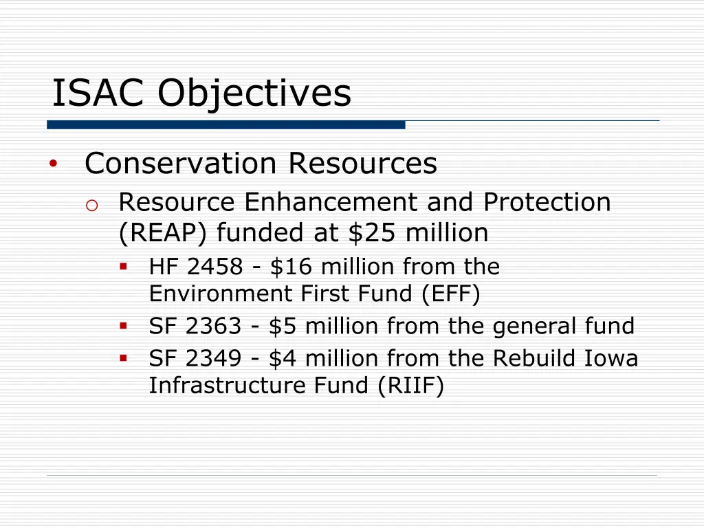 isac objectives 1