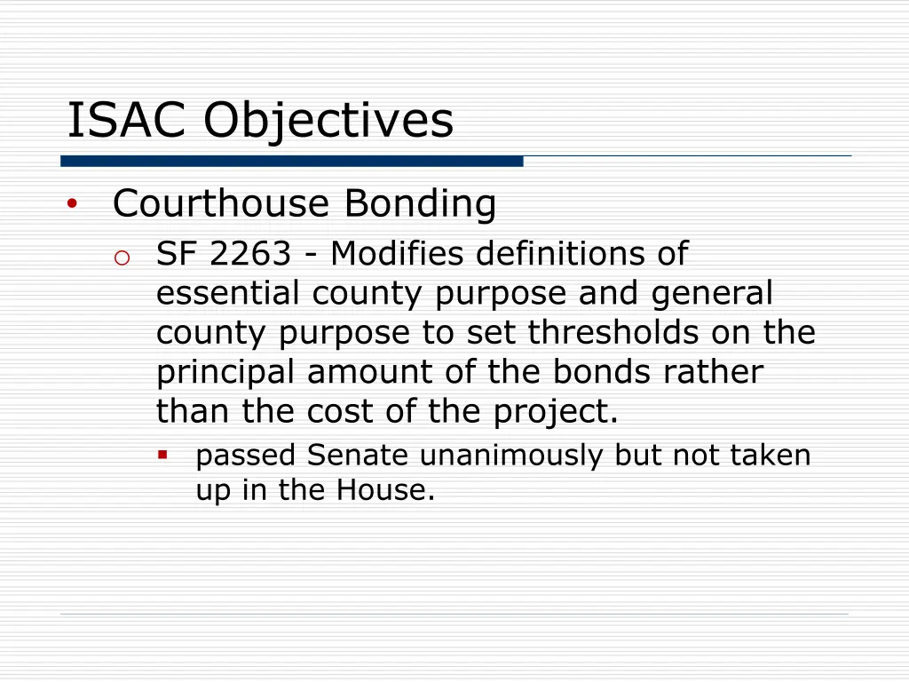 isac objectives 2