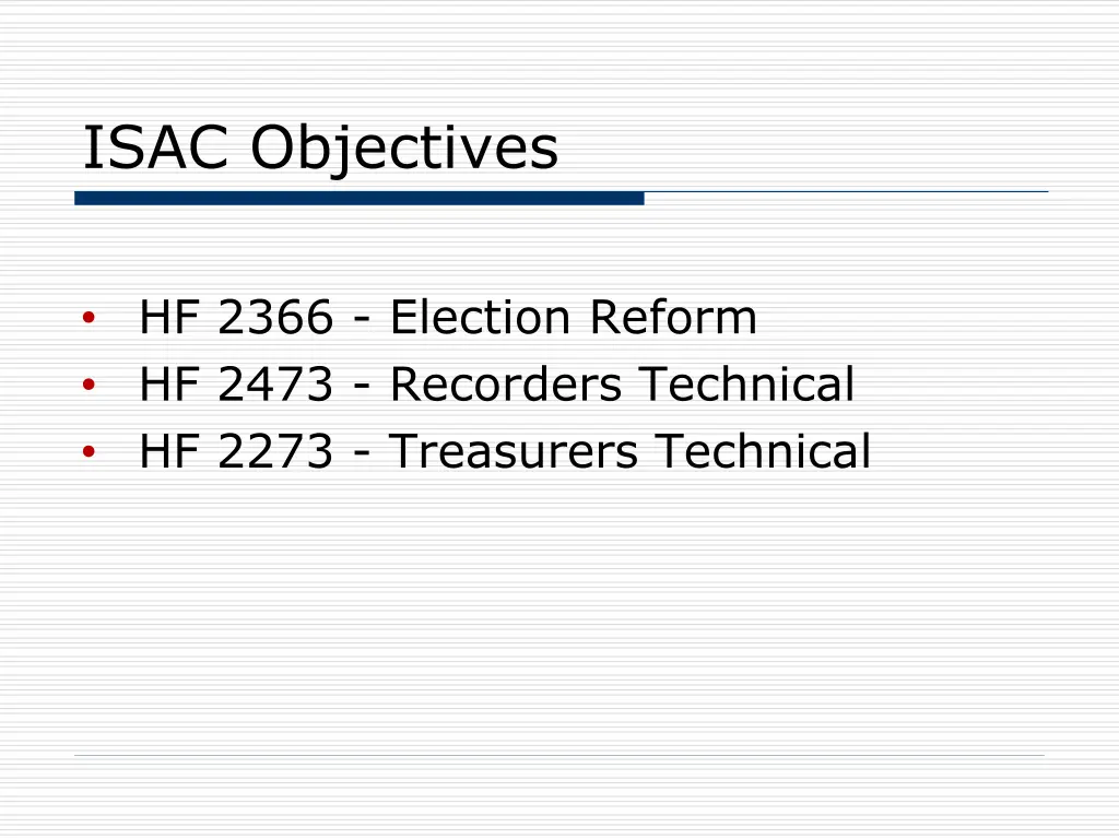 isac objectives
