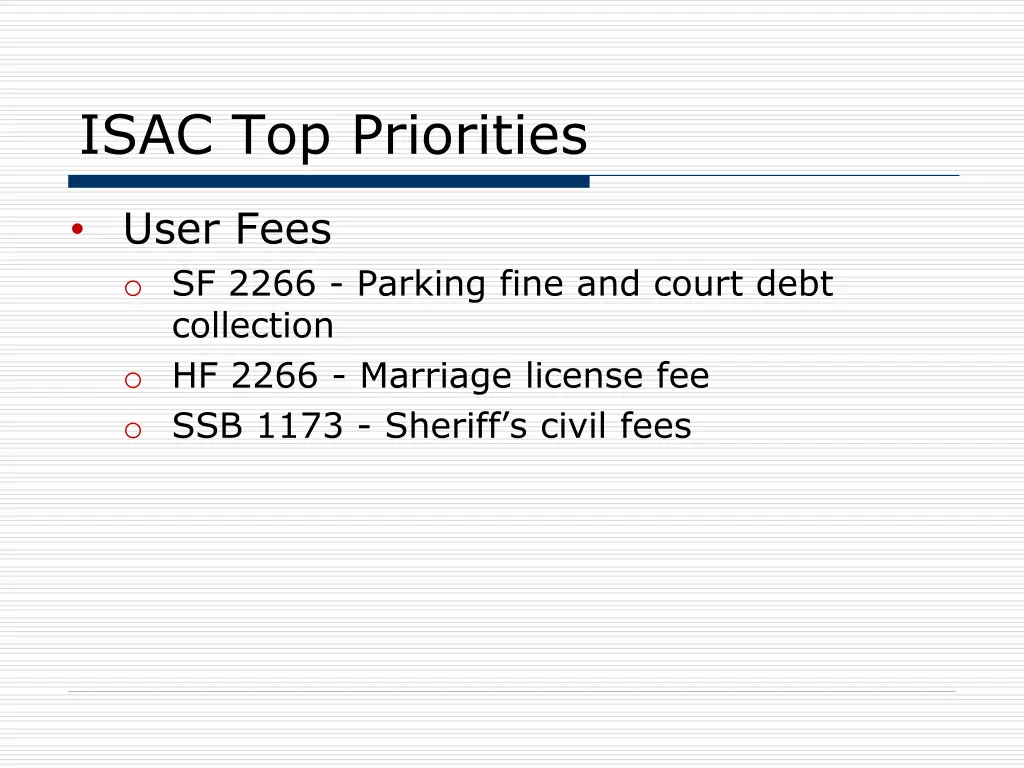 isac top priorities 1