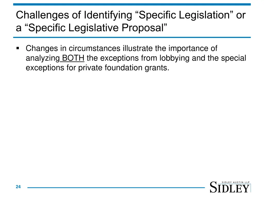 challenges of identifying specific legislation 1