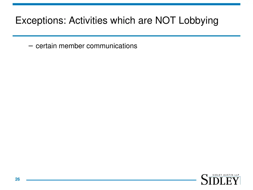exceptions activities which are not lobbying 1