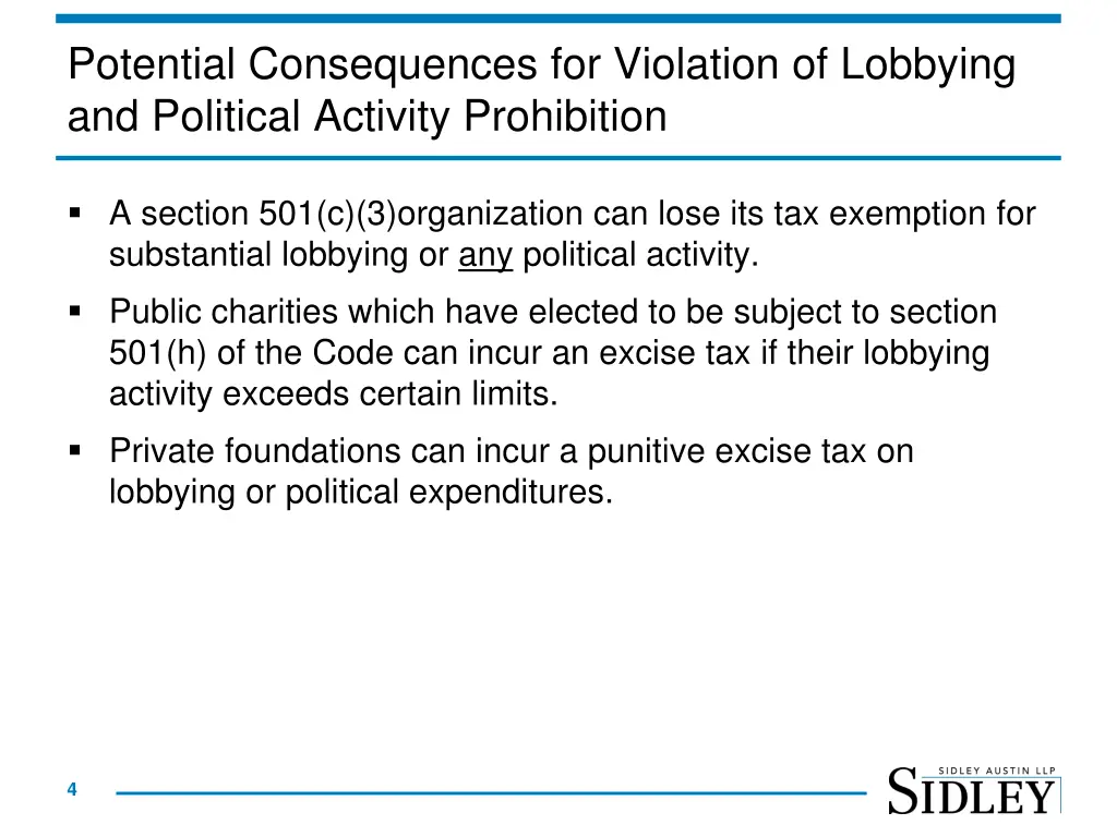 potential consequences for violation of lobbying