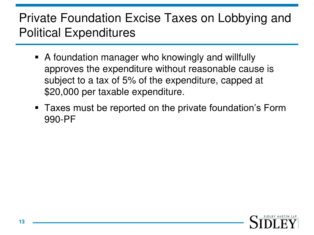 private foundation excise taxes on lobbying 1