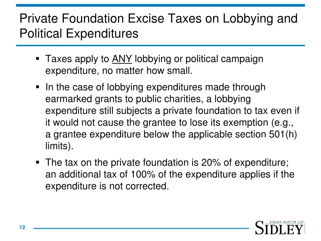 private foundation excise taxes on lobbying