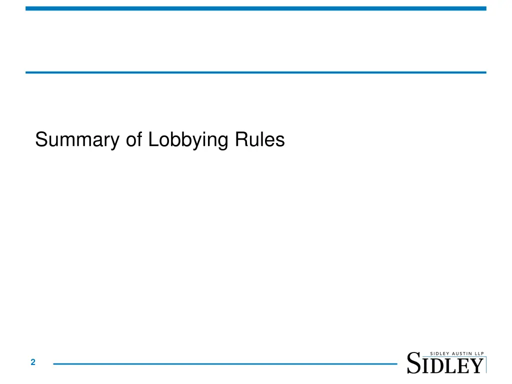 summary of lobbying rules