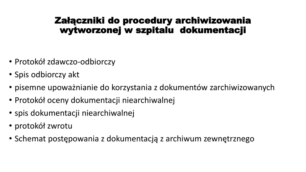 za czniki do procedury archiwizowania za czniki