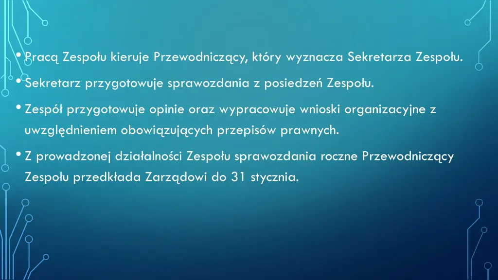 prac zespo u kieruje przewodnicz