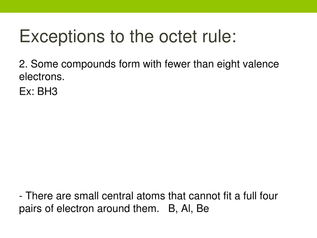 exceptions to the octet rule 1