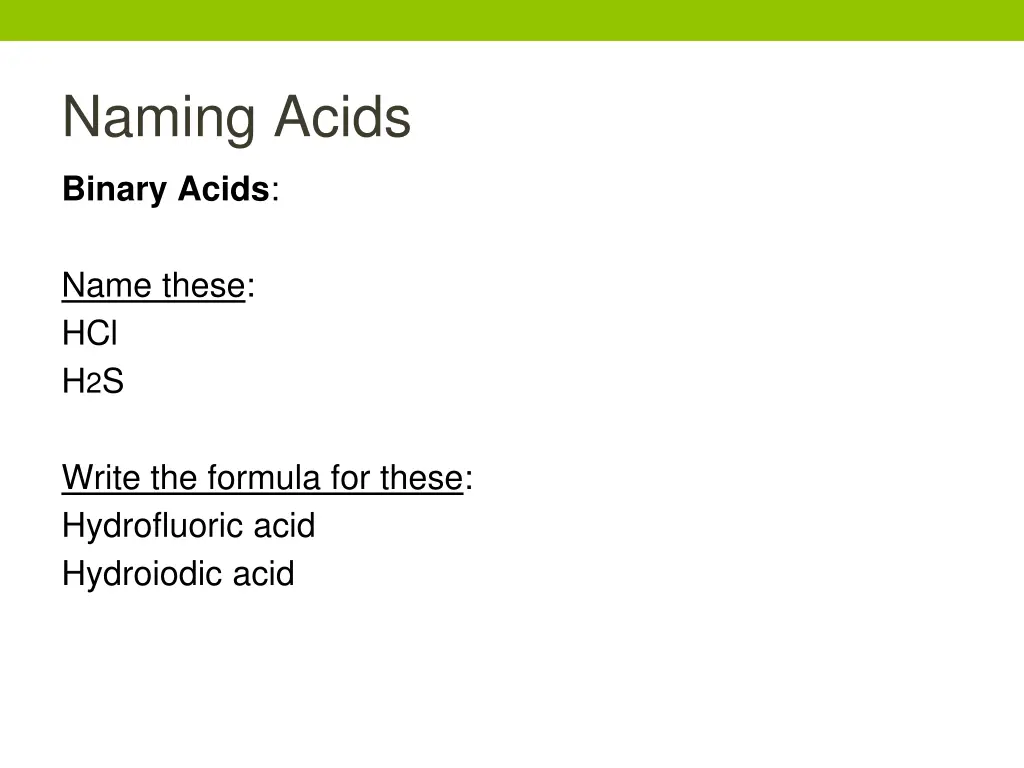 naming acids