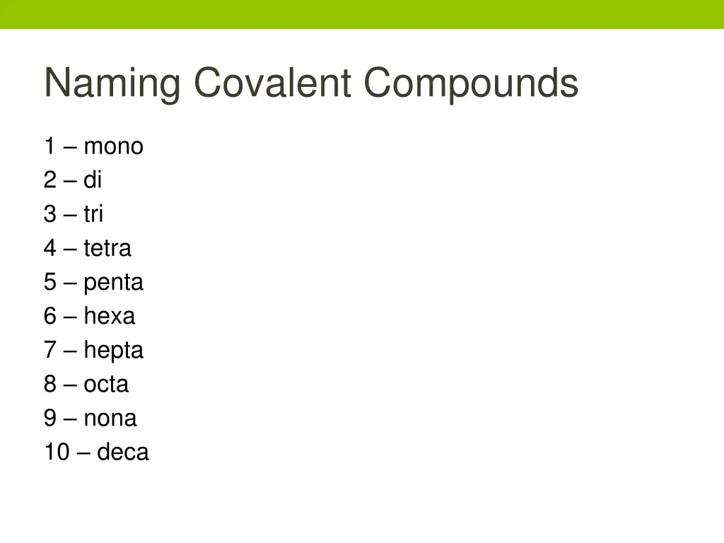 naming covalent compounds