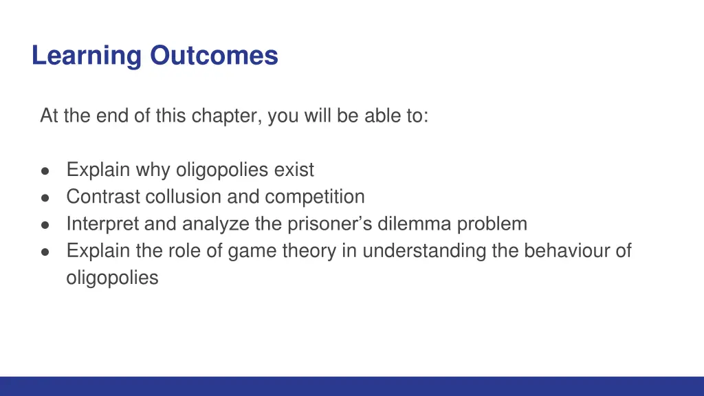 learning outcomes