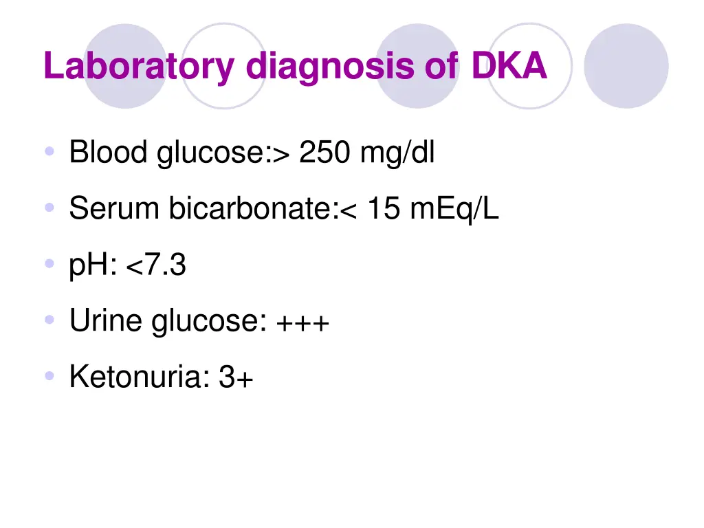 laboratory diagnosis of dka