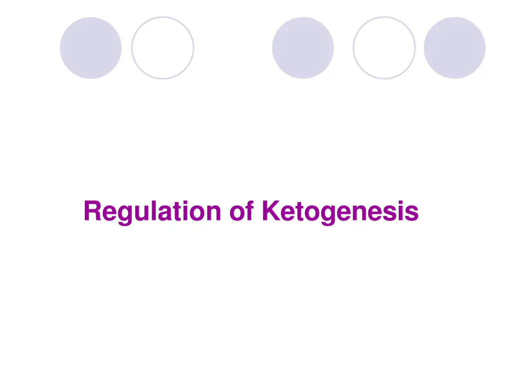 regulation of ketogenesis