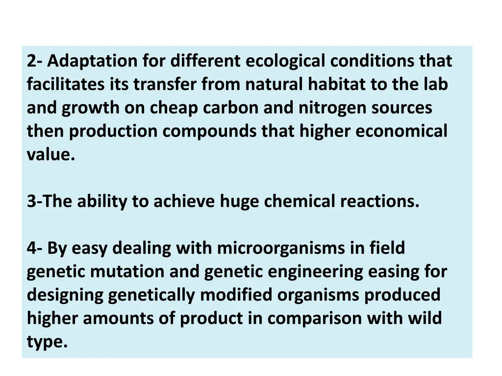 2 adaptation for different ecological conditions