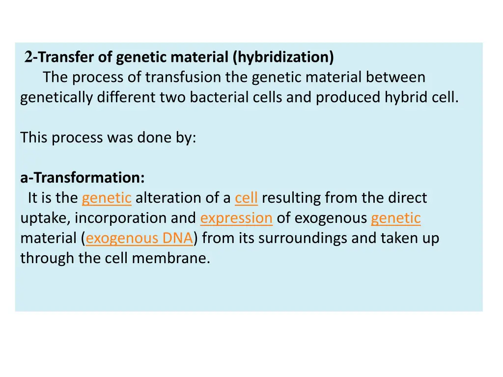 2 transfer of genetic material hybridization