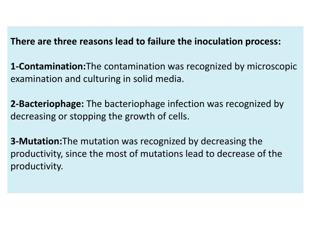 there are three reasons lead to failure