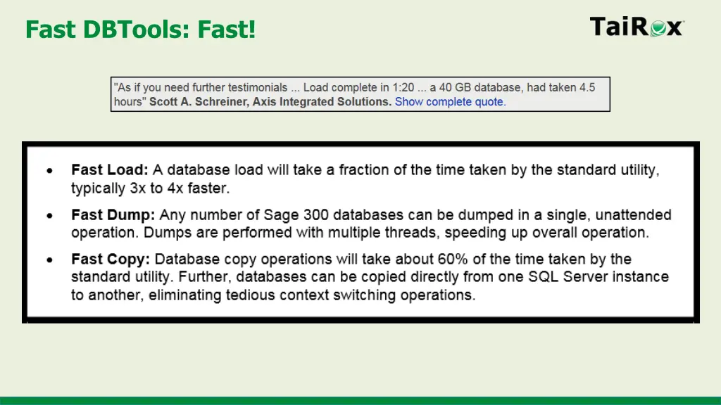 fast dbtools fast