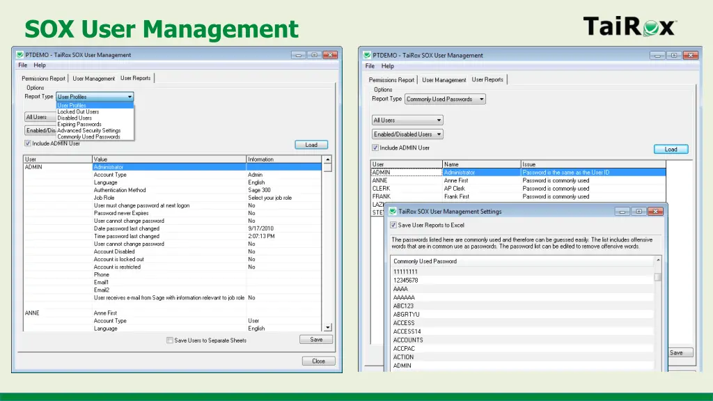 sox user management