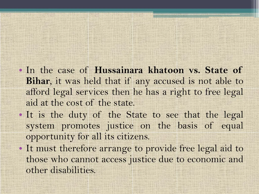 in the case of hussainara khatoon vs state