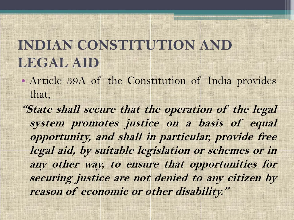 indian constitution and legal aid article