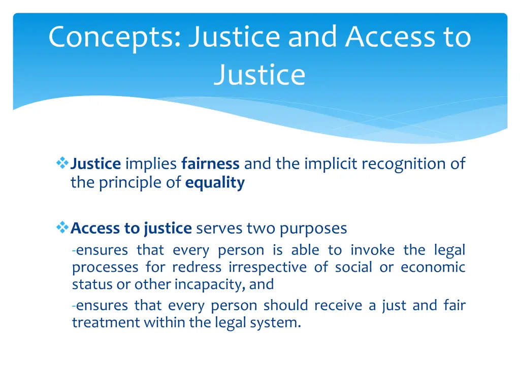 concepts justice and access to justice