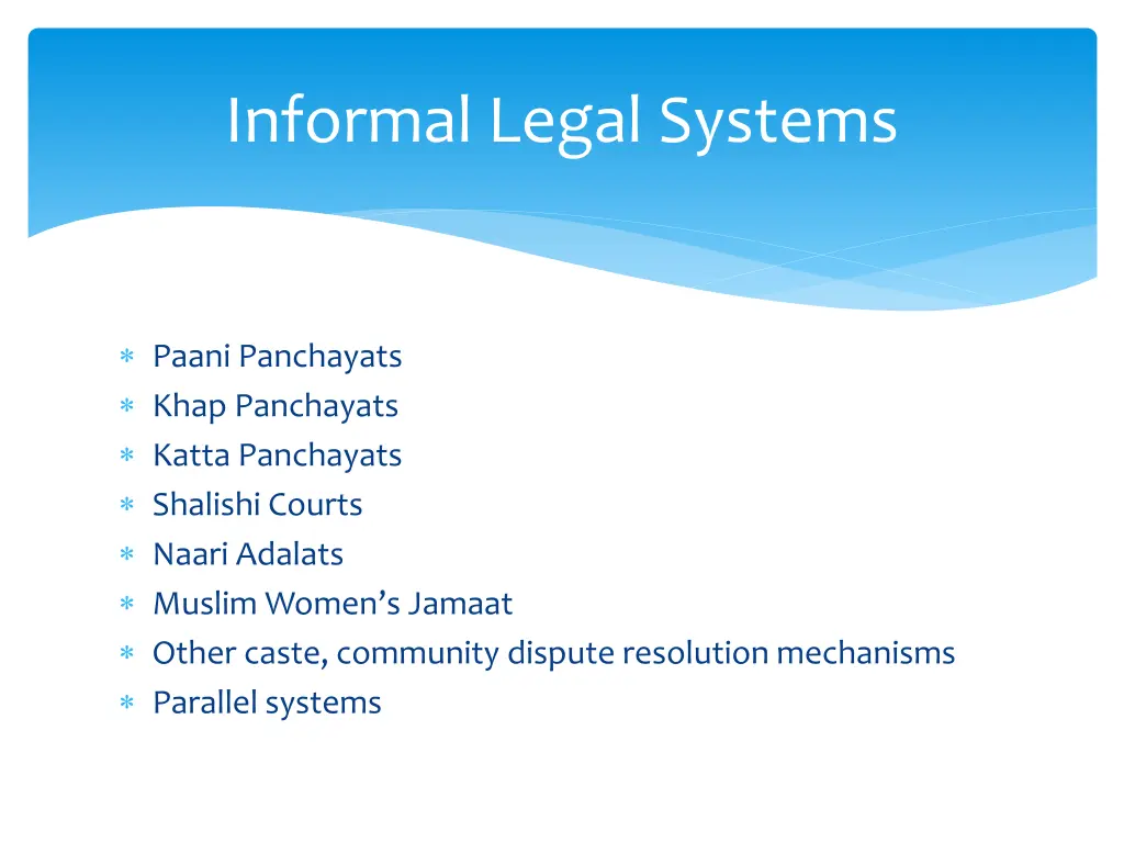 informal legal systems
