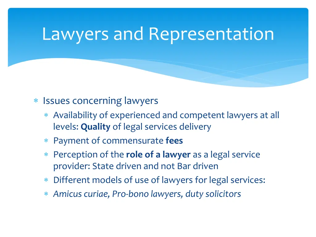 lawyers and representation