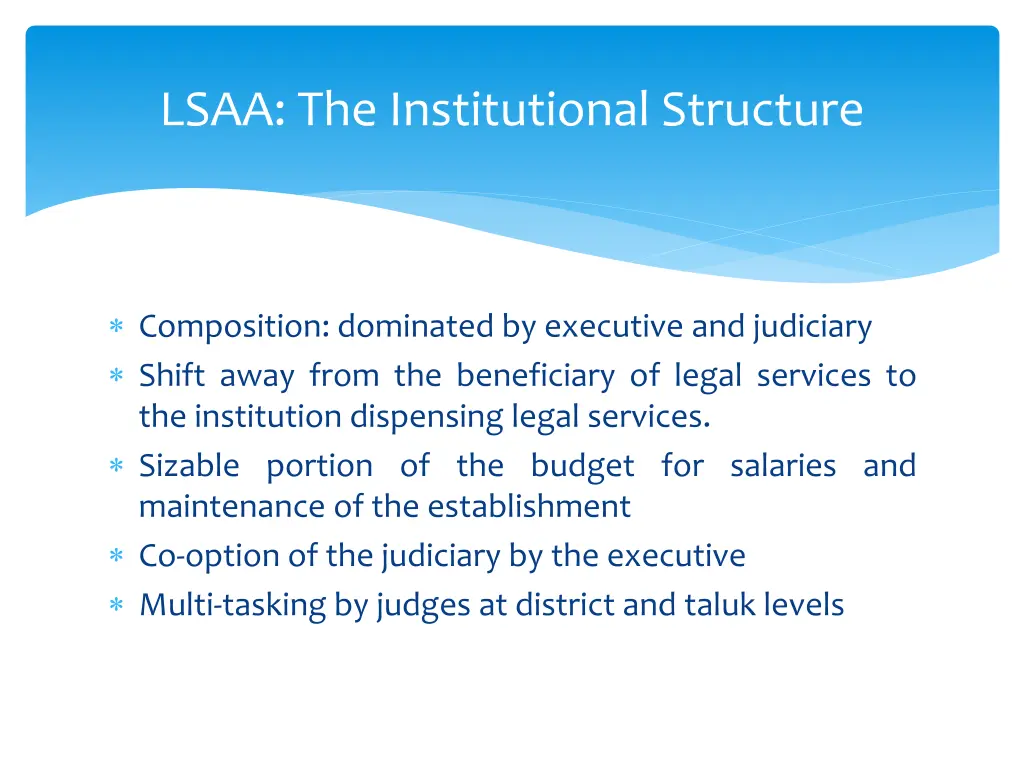 lsaa the institutional structure 1