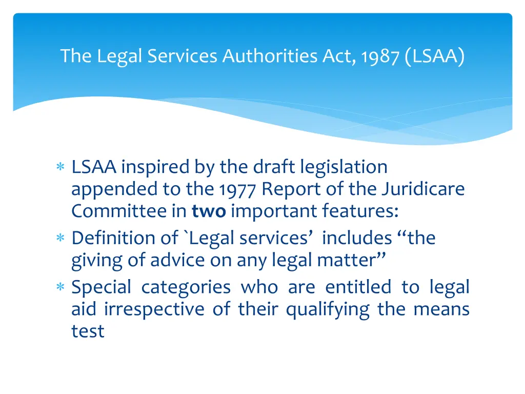 the legal services authorities act 1987 lsaa