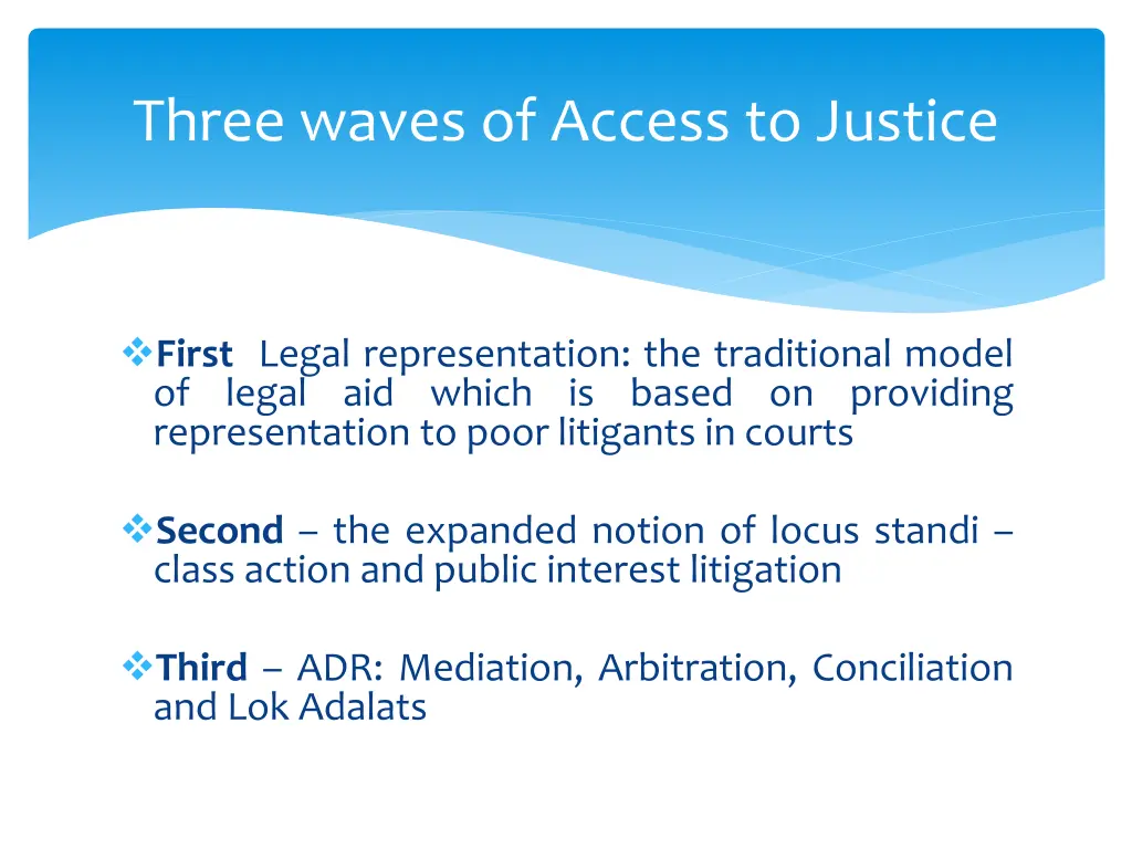 three waves of access to justice