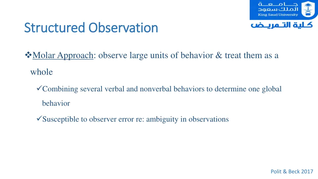 structured structured observation observation