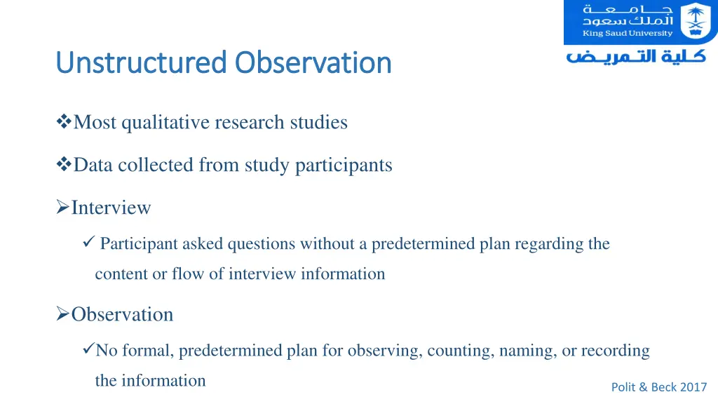 unstructured unstructured observation