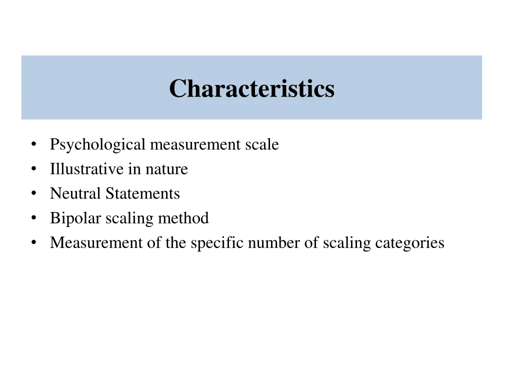 characteristics
