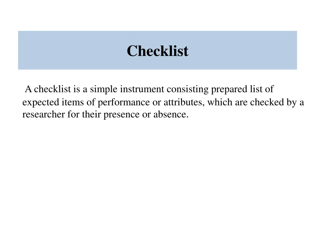 checklist
