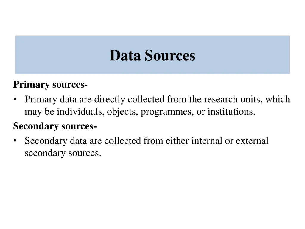 data sources