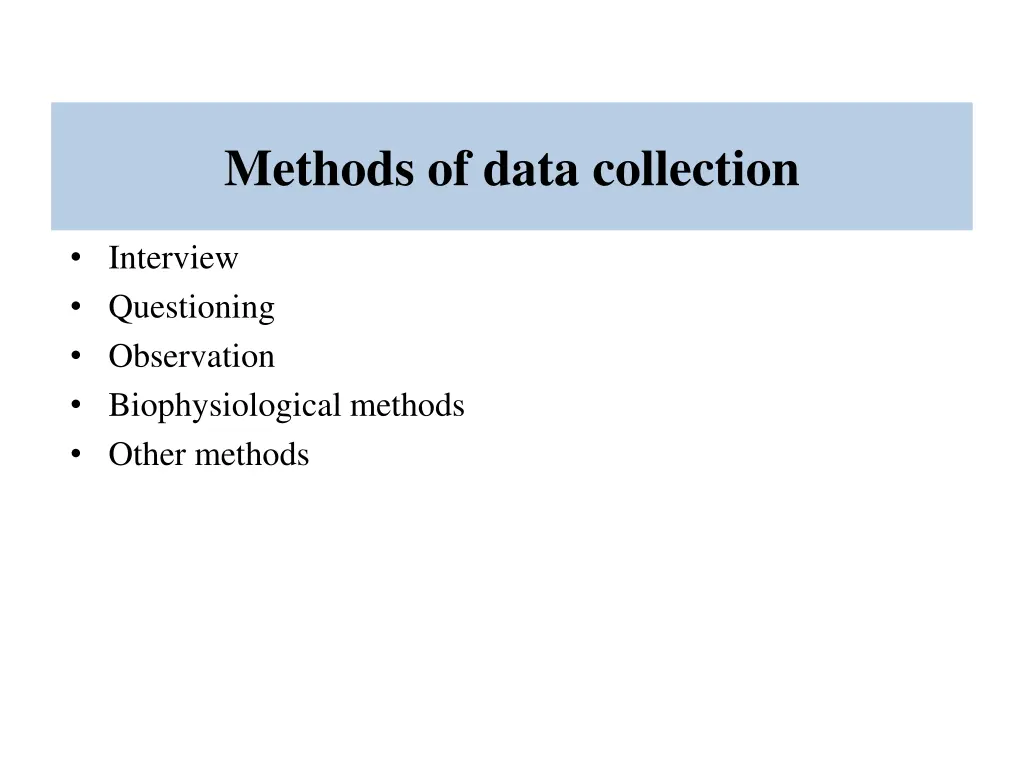methods of data collection