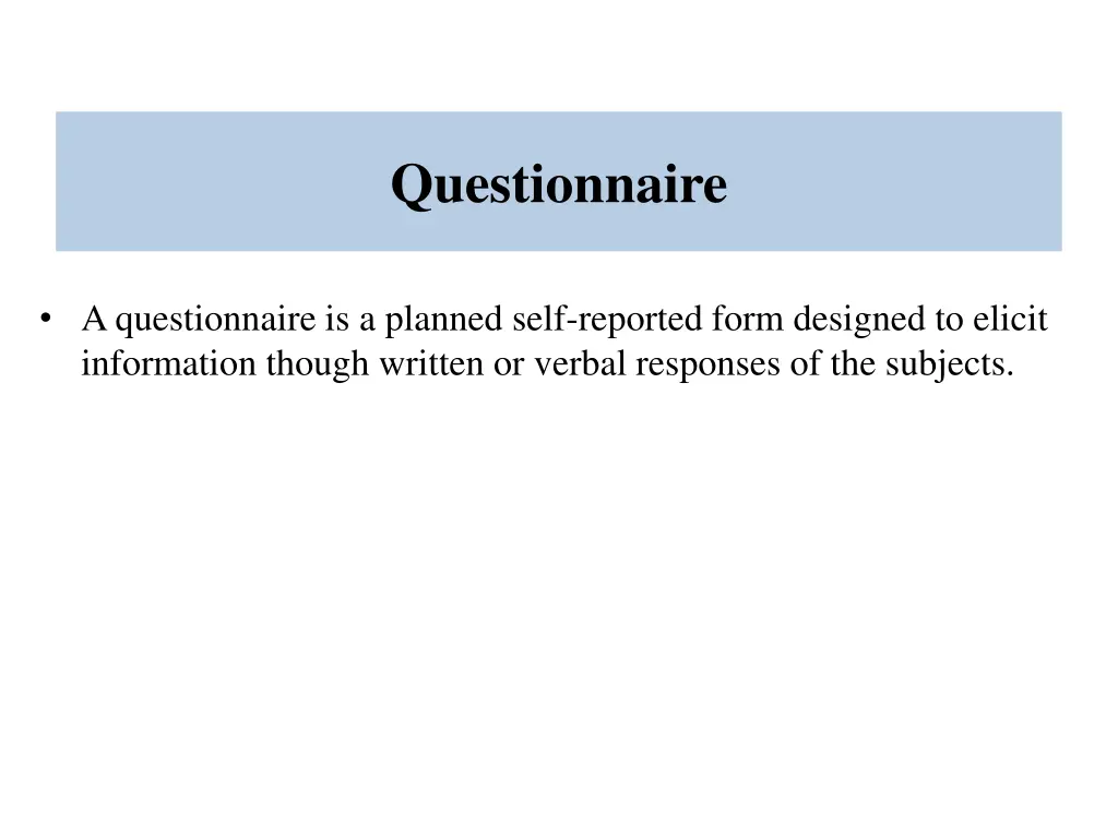questionnaire